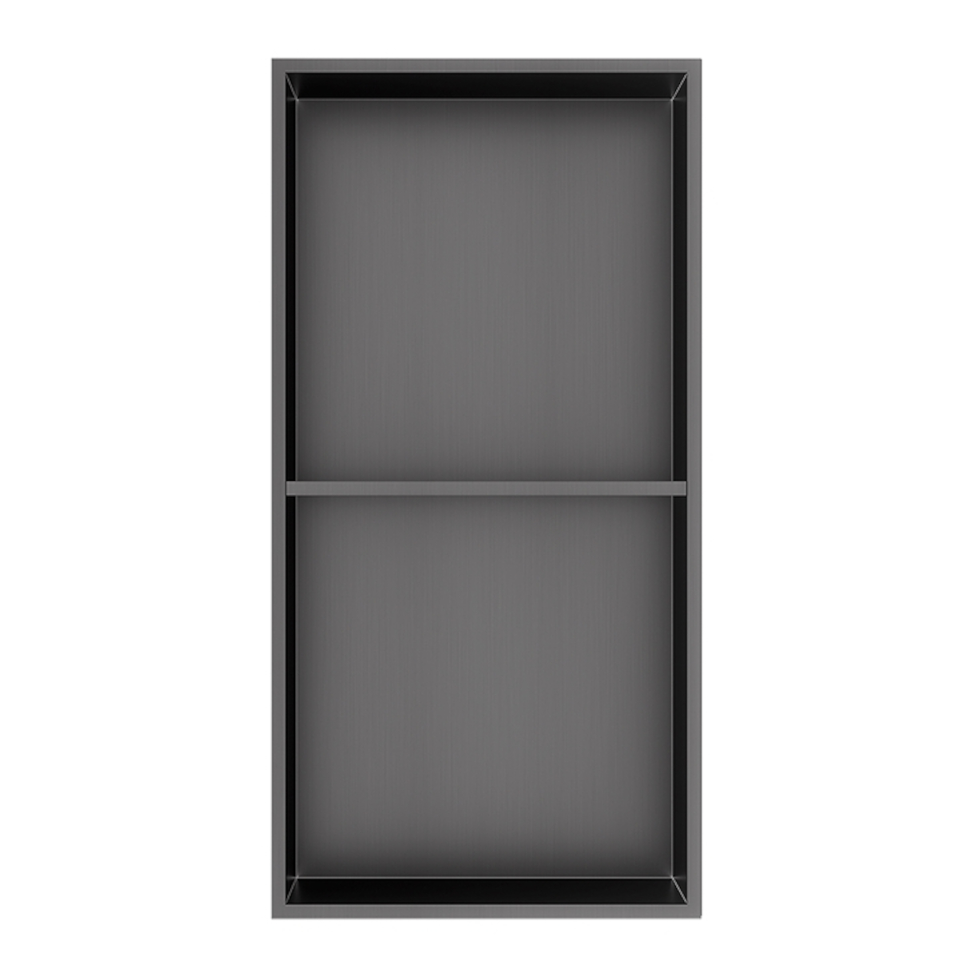 ENKI, SN04, Stainless Steel Recess Shower Niche 300 x 600 with Shelf, Wall Insert Shelf Stainless Steel, Shower Storage for Bathroom Essentials, Gunmetal Grey image